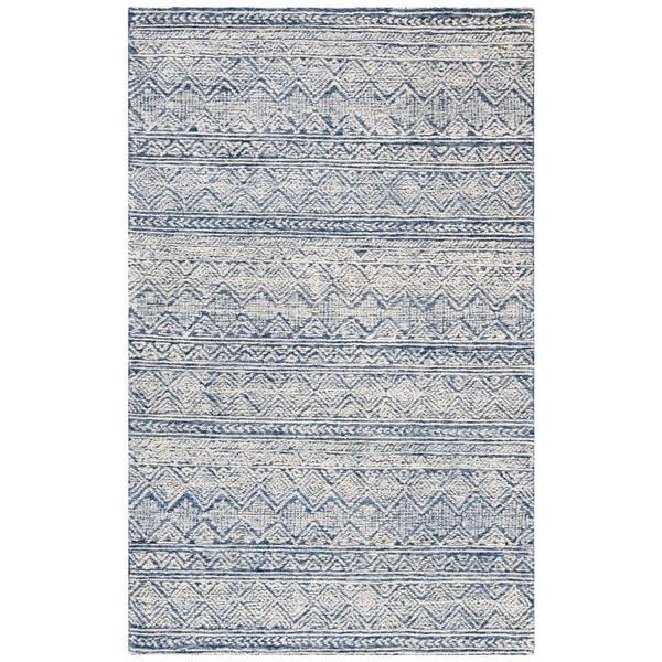 Abstract, BLUE / IVORY, 8' X 10', Area Rug