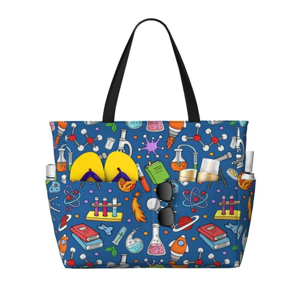 Fotbe Different Chemical Things Bolsa de Viaje para Playa - Resistente al Agua, Bolsa Tote de Gran Capacidad y Ligera con 7 Bolsillos para Mujeres y Hombres