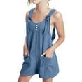 thumbnail image 2 of Summer Savings Clearance 2025! THDHVS Girls Romper,Rompers for Girls,Kids Summer Strap Short Adjustable Shoulder Strap Jumpsuit Sleeveless Loose Overalls Cute Rompers Dark Blue 7-8 Years, 2 of 6