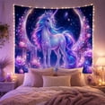thumbnail image 2 of Unicorn in Floral Crescent Moon Garden, Whimsical Fantasy for Fantasy Art Lovers, Mythical Wall Art, Birthday Gift Tapestry Wall Hanging for Bedroom, Living Room and Dorm, 2 of 7