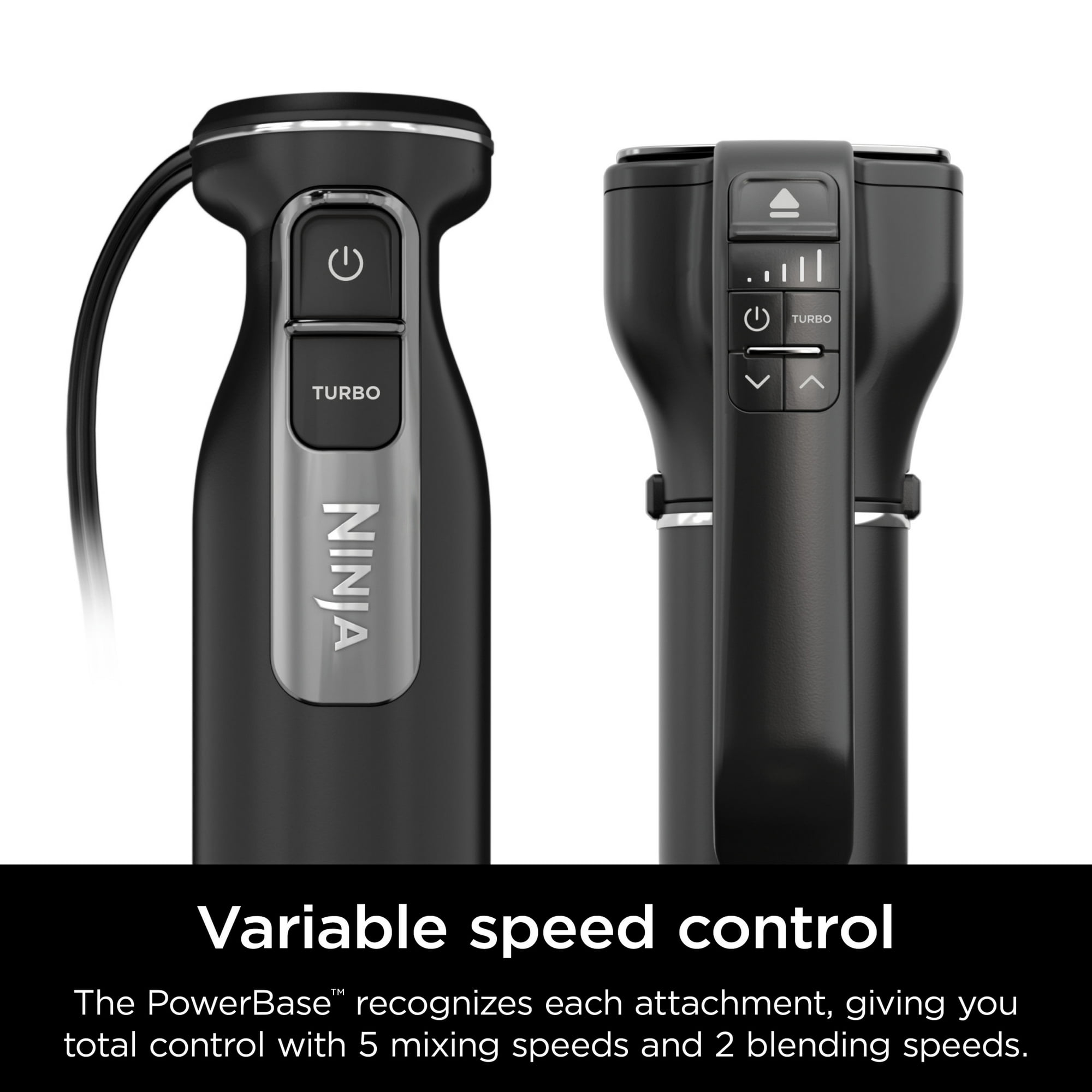 Ninja Foodi Power Mixer System, Hand Mixer and Immersion Blender, with Whisk, Beaters & 3-Cup Blending Vessel, 750PW, CI101 Black