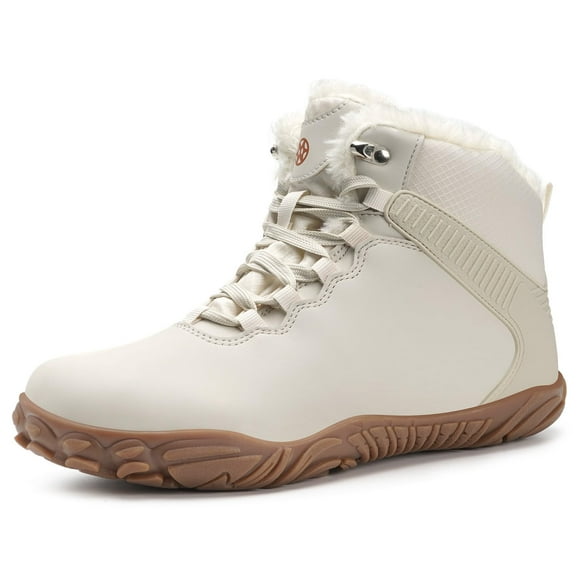 Botas minimalistas Eagsouni para hombre, descalzo, impermeables, botas de nieve, zapatillas de invierno, modernas, cortas, botas de trabajo, botines para senderismo al aire libre, color beige