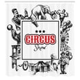 thumbnail image 3 of Ambesonne Vintage Shower Curtain, Circus Show Magician, 69"Wx84"L, Orange Black, 3 of 3
