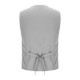 thumbnail image 5 of BXINGOHAI Men Suit Vest Slim Gilet Men formal Business Sleeveless Jacket Waistcoat Single Breasted Vintage Vest Gray,XL, 5 of 7