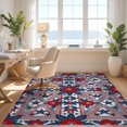 thumbnail image 3 of Design&I 2'x3' Washable Doormat Five Point Stars Red Flowers White Accents Symmetrical for Entryway, Indoor, Ultra-Thin & Non-Slip Skid-Resistant, 3 of 7