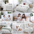 thumbnail image 6 of Boho Gray Flower Bedding 3 Piece Duvet Cover Set Queen Size, Vintage Farmhouse Leaf Spring Plant Soft Microfiber Comforter Cover with Zipper Closure & Pillowcases, Wrinkle & FadeResistant Quilt Cover, 6 of 9