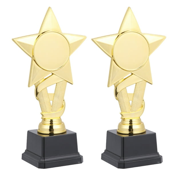 KAKOWELY 2 trofeos de plástico con forma de estrella, elegantes premios de fiesta para niños y niñas.