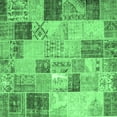 thumbnail image 1 of Ahgly Company Indoor Square Patchwork Emerald Green Transitional Area Rugs, 4' Square, 1 of 4