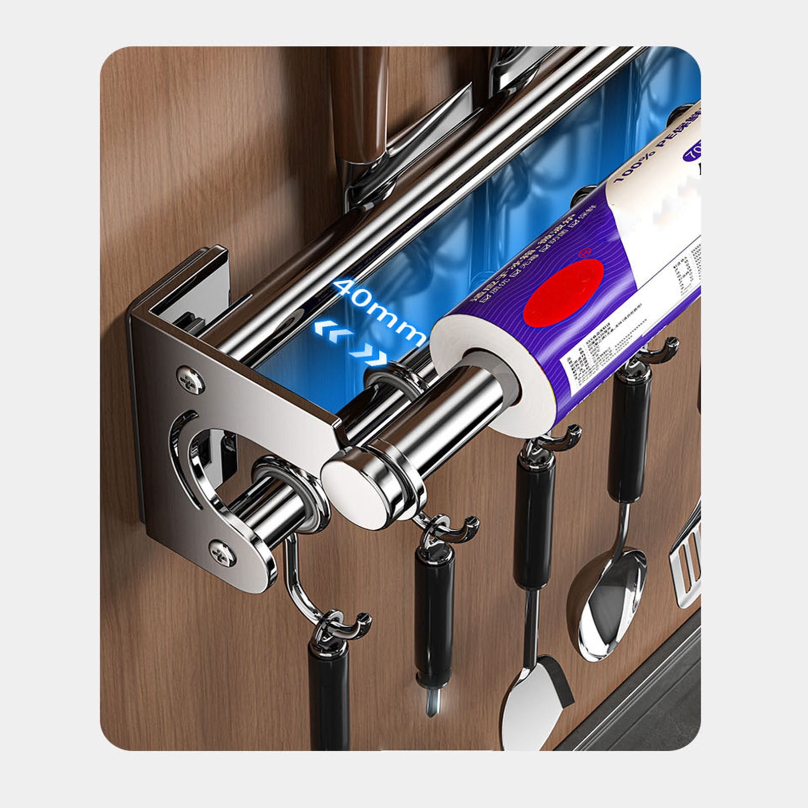 SUPPORT DE CASSEROLE Crochet Rangée Rangement Mural Pour Ustensiles