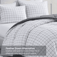 thumbnail image 4 of Casa Platino Comforter Set King- Fluffy Duvet Insert King Size - Pre-Washed Hydro-Brushed 100% Microfiber Comforter Set King Size - Comfy Bedding King Size Comforter Set- Windowpane Charcoal, 4 of 9