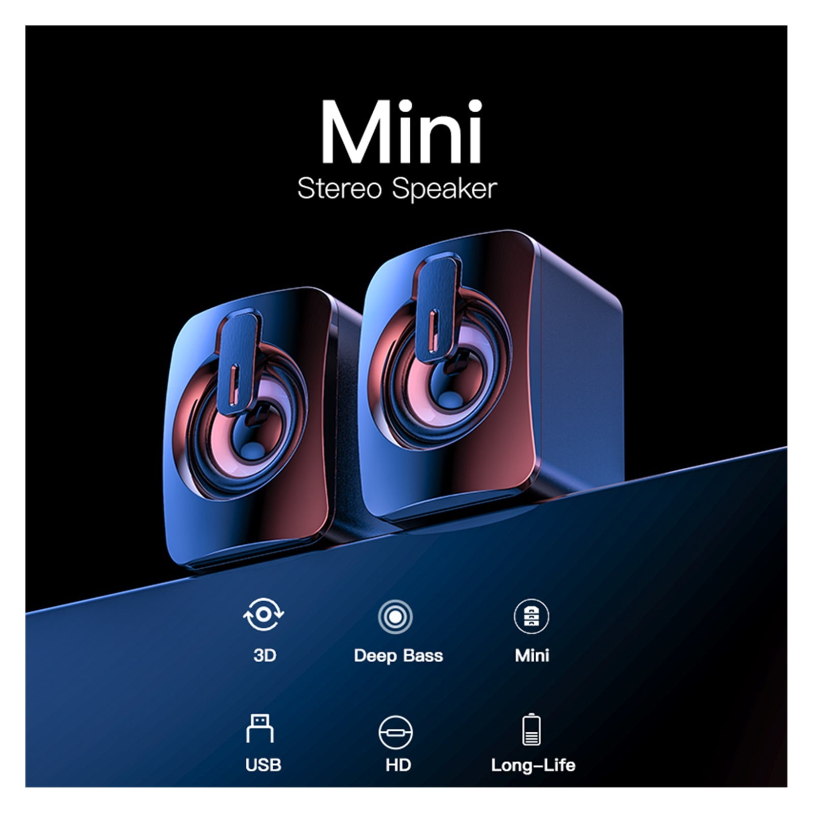 Mini Computer Speaker USB Wired Speakers 3D Stereo Sound Surround Loudspeaker For PC Laptop Notebook Not Bluetooth Loudspeakers ,Quality Sound