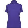 thumbnail image 4 of Augusta Sportswear B98134675 Womens Two-Tone Vital Polo T-Shirt, Purple & White - Large, 4 of 5