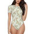 thumbnail image 1 of Balery Rose Body de cuello redondo de manga corta para mujer Tops de manga corta Tops básicos-Large, 1 of 7