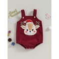 thumbnail image 2 of Wassery Baby Boys Girls Corduroy Bodysuits Infant Christmas Clothes Elk Embroidery Sleeveless Straps Romper Newborn Fall Jumpsuits Playsuit 0-18M, 2 of 8