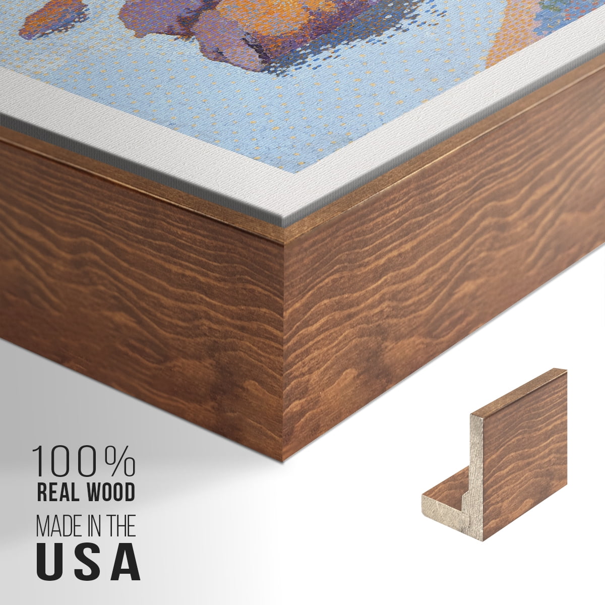 Vintage Landscape-CXXIX By Wexford Home Framed in Walnut Wood Gallery Wrapped Canvas 27 in. x 41 in.