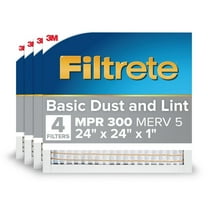 Filtrete 24x24x1 HVAC Furnace Air Filter, MPR 300 MERV 5, Dust Reduction, 4 Filters