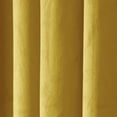thumbnail image 3 of TWOPAGES Room Darkening Velvet Pinch Pleated Curtain Soft Drape for Bedroom, 1 Panel, 52"x84", Yellow, 3 of 5