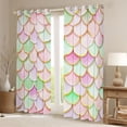 thumbnail image 2 of Homewish Mermaid Fishtail Blackout Curtains Set of 2 (52x84 Each),Cartoon Sea Animal Window Curtains,Pink Green Curtains and Drapes For Girls Teens,Ultra Soft Home Decor, 2 of 6