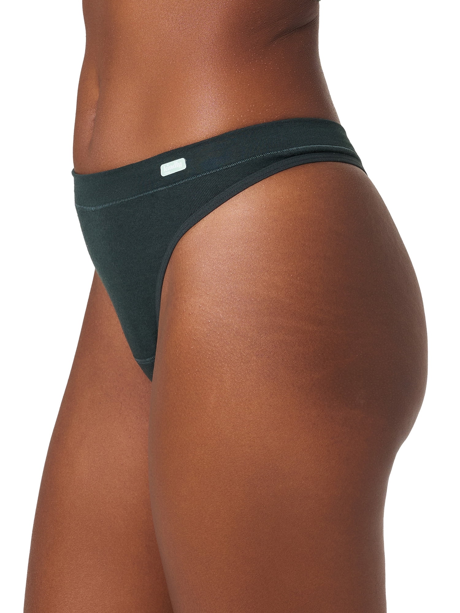 Kindly Yours Women’s Natural Comfort Cotton Modal Thong Underwear, 3-Pack, Sizes XS-XXXL