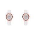 thumbnail image 4 of relayinert Accurate And Elegant Women Fashion Rhinestones Watch Analog Display Quartz Wrist Watch Easy-to-read white 2Set, 4 of 6