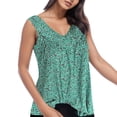thumbnail image 1 of Gibobby Blusa Manga Larga Mujer Camisa sin mangas con estampado de flores con cuello en V para mujer a la moda（Verde， XXXXL), 1 of 5
