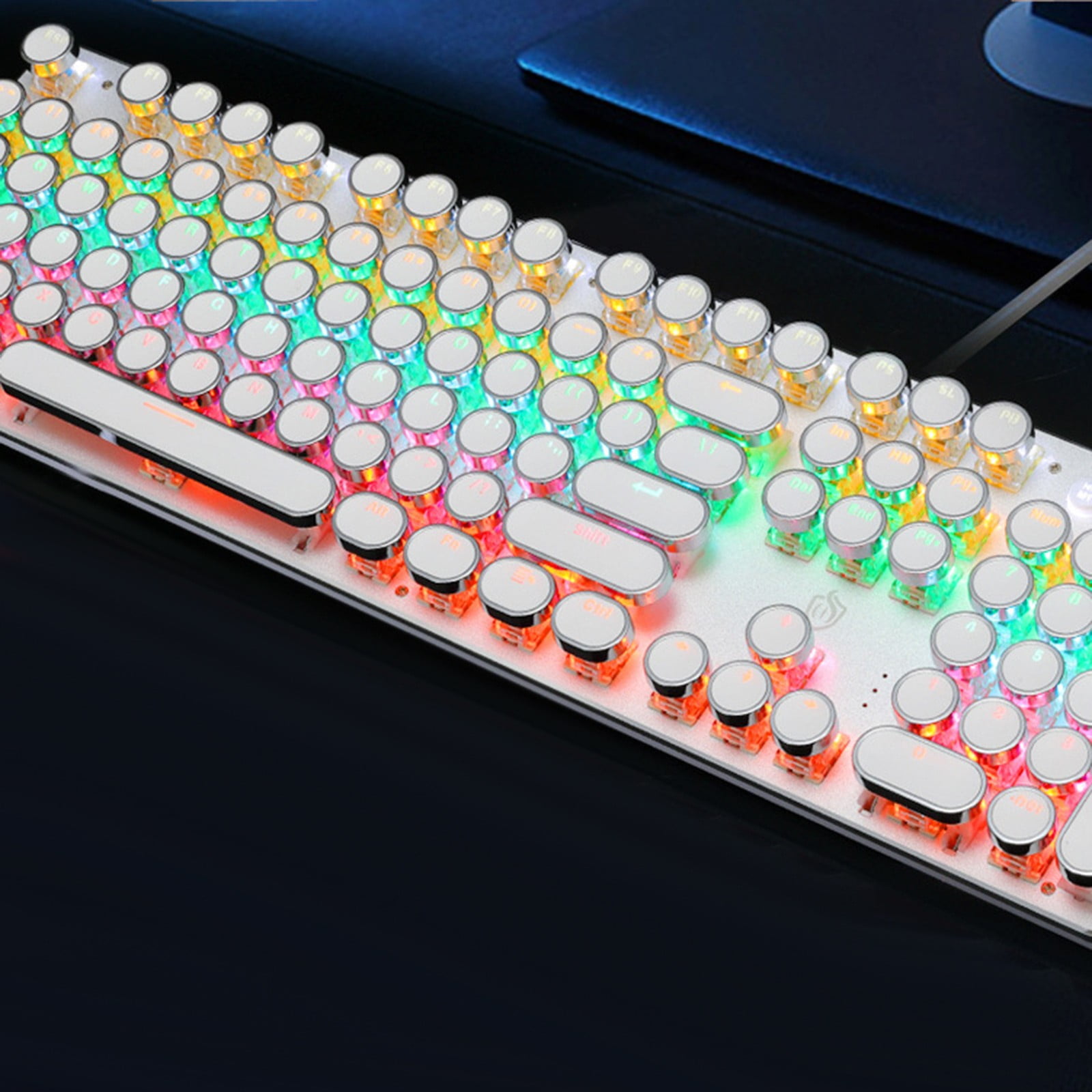 YZEGDCH Gaming Keyboards Black Mechanical Steampunk Typewriter RGB Keyboard Cool Light Green
