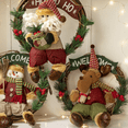 thumbnail image 5 of Christmas Decoration Rattan Circle with Fabric Doll Handmade Xmas Decor Accessories Wall Hanging, 5 of 5