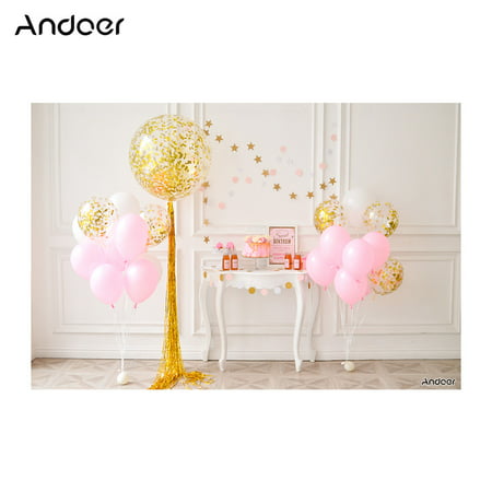Andoer 2.1 * 1.5m/7 * 5ft First Birthday Backdrop Balloon Cake Photography Background Baby Kids Photo Studio (Best Camera For Cake Photography)