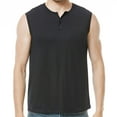 thumbnail image 4 of Men's Tank Tops Qiggri Men Casual Solid Sleeveless Pullover Sports Vest Button T Shirt Blouse Muscle Shirts, 4 of 9