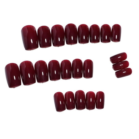 RAGUPEL 2026 New 26Pcs Fake Nails,Fashionable \U0026 Simple Nails Press Ons,Flexible Matching Comfortable Fit Press on Nails for Women,For Party,Holiday,Wedding,Daily Wear,Beauty,Burgundy