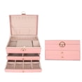 thumbnail image 1 of Jewelry Organizer Case, 2 Drawers Jewelry Box Wear  Fashionable Safe With Key For Rings For Necklace, 1 of 8