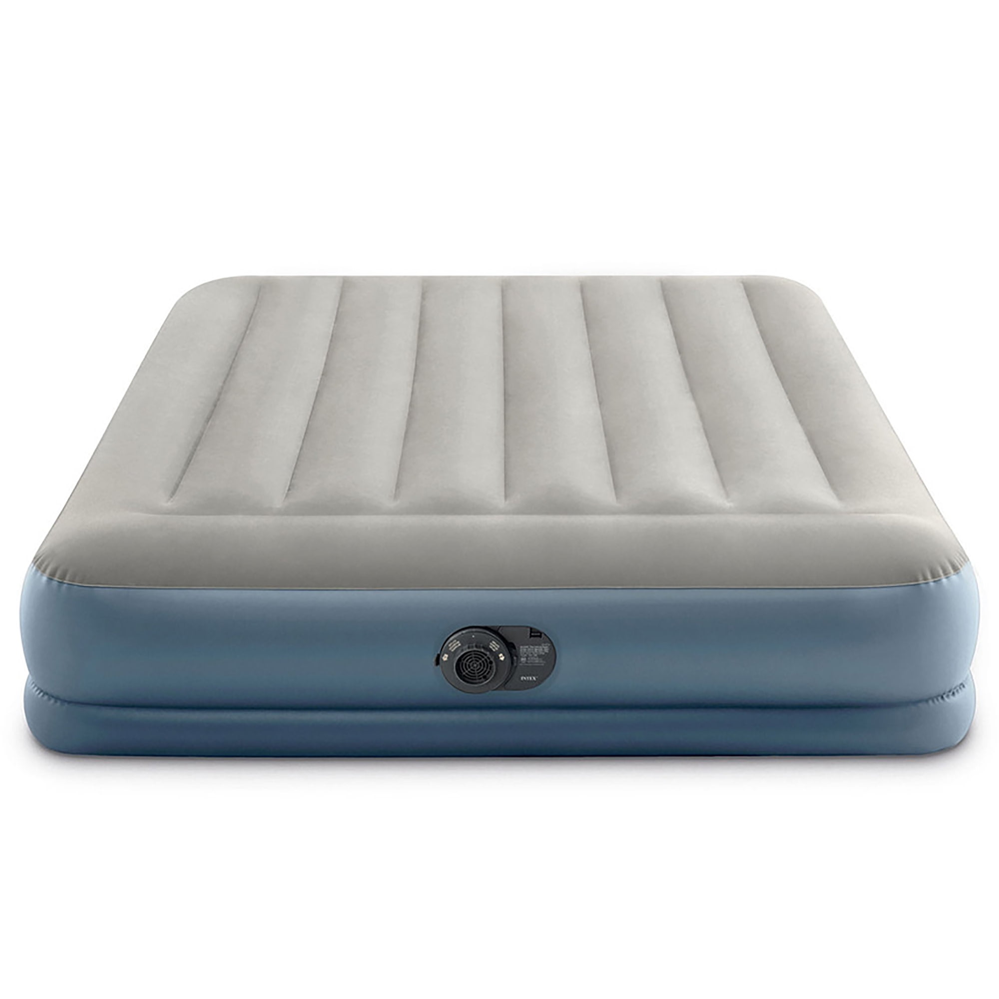 Intex: Pillow Rest Airbed - Queen - 12" Inflatable Air Mattress, Built-In Pump & Pillow, Mid-Rise, Fiber-Tech, Velvety Surface, 600lb Cap, 64117ED