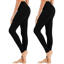 Bravo! Womens Leggings High Waisted Soft Black Leggings Yoga Pants for Workout Running 2 Pack