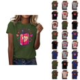 thumbnail image 1 of T-shirts de la Saint-Valentin pour Femmes 2026 à Manches Courtes Col Rond avec Cœur Graphique, 1 of 4