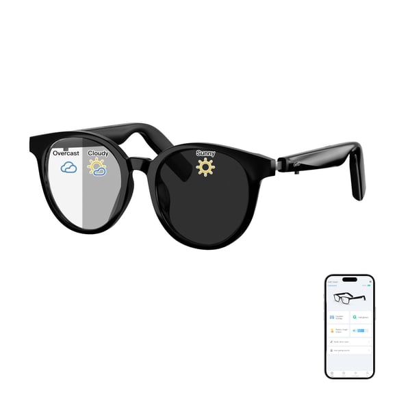 Gafas de sol inteligentes GetD con lente polarizada redonda Bluetooth 5.4