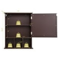thumbnail image 4 of Giantex Bathroom Medicine Cabinet with Mirror, Wall Mounted Hanging Storage Organizer with Adjustable Shelf, Mirrored Storage Cabinet for Indoor Bathroom (Brown), 4 of 10