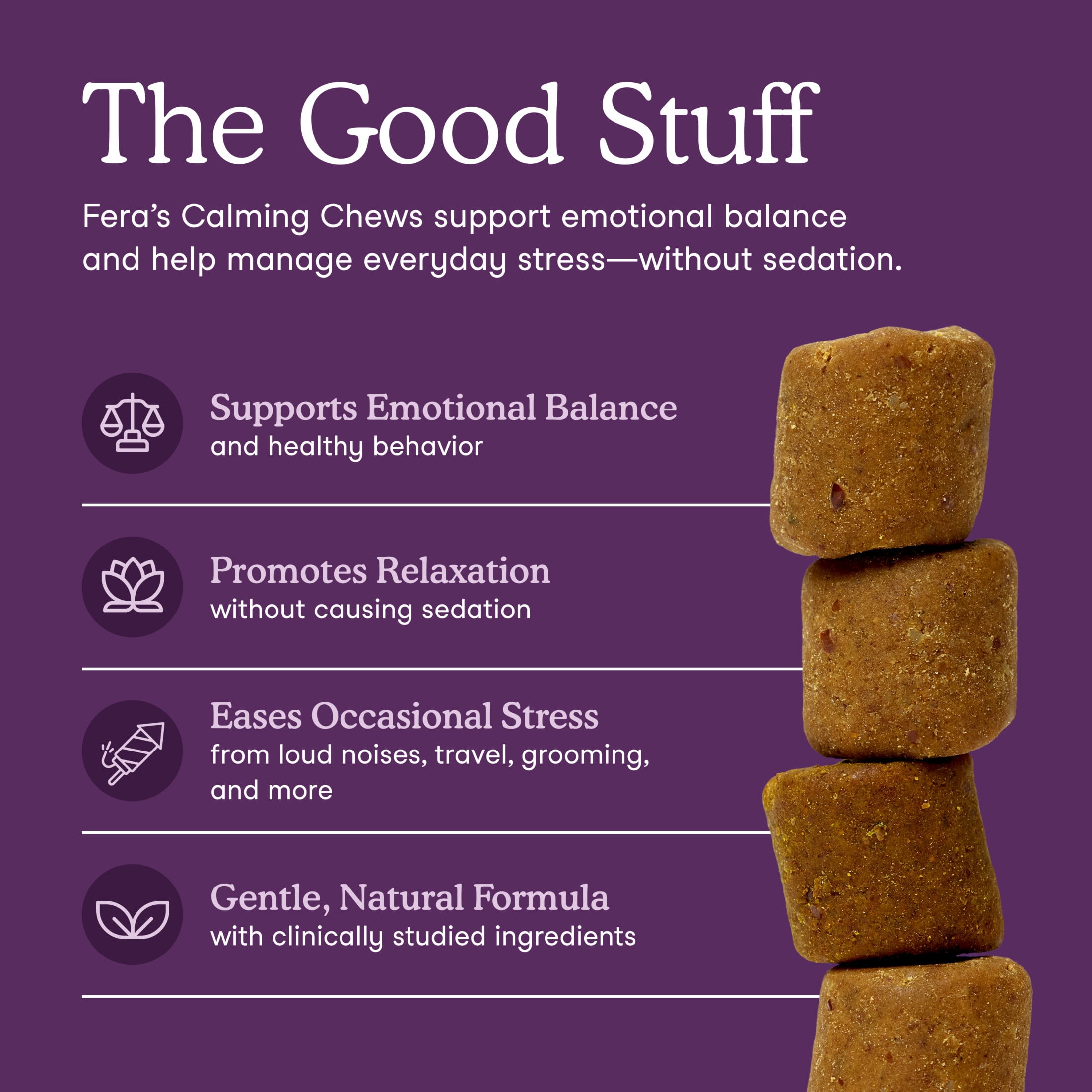 Fera Pets Calming Chews for Dogs - With Ashwagandha & L-Theanine - Promotes Relaxation - 90 Soft Chews