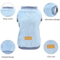thumbnail image 3 of Paquete de 2 suéteres para perros con anillo de arnés, suéteres cálidos de lana para cachorros, ropa de invierno para mascotas, ropa con orificio para correa (azul + gris), 3 of 5