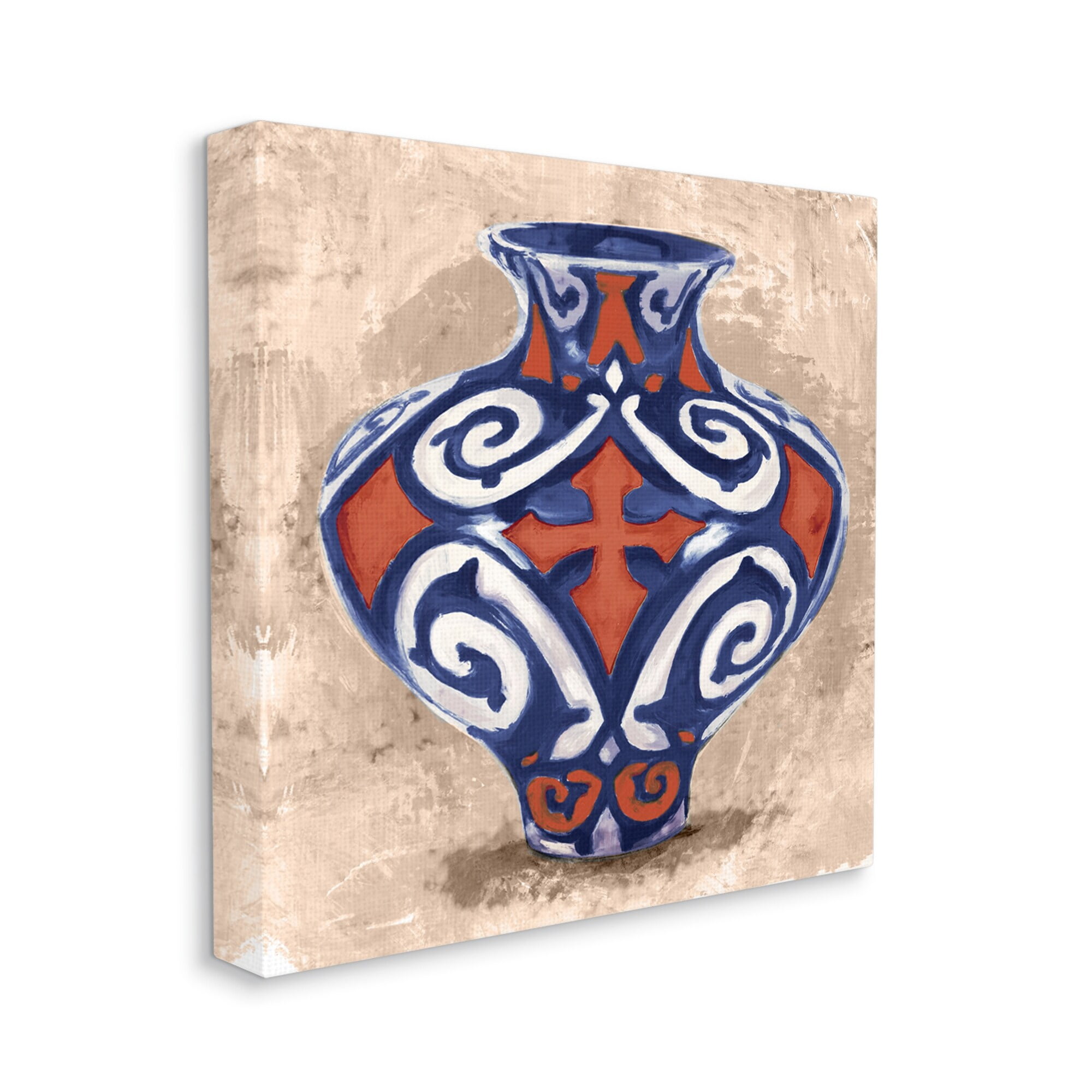 Stupell Industries Ornate Ceramic Vase Still Life Modern Patterned Pottery, 17 x 17,Design by Daphne Polselli