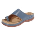 thumbnail image 5 of Dakaela Summer Flat Sandals for Women Comfortable Orthopedic Walking Dressy Slides 2026 Ladies Arch Support Casual Flip Flops Indoor Outdoor Blue Size 7.5, 5 of 6