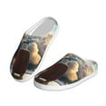 thumbnail image 2 of Daiia Sunset Airplane Travel View Print Women’s Fuzzy Slippers Memory Foam Lightweight House Shoes Cozy Loafer Flannel House Shoes-35/36, 2 of 7