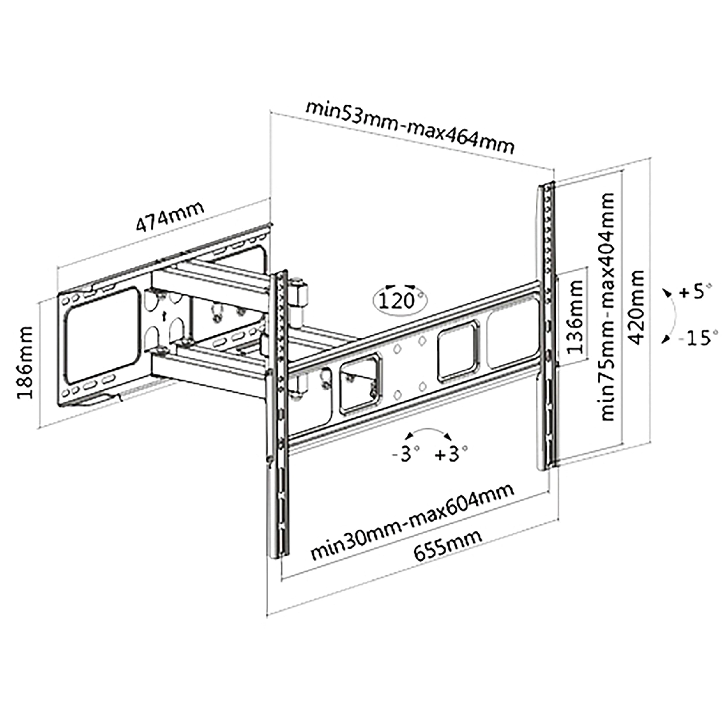Full-Motion Dual-Arm TV Wall Mount: 37"-70" Screens