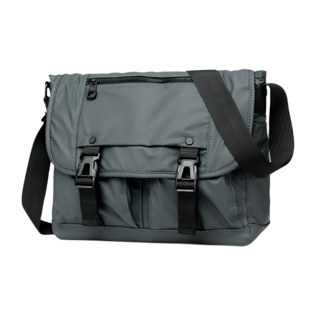 Bolso bandolera multicapa con bolsillo, moderno bolso bandolera de nailon Gris