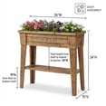 thumbnail image 2 of BrylaneHome Outdoor Weatherproof Elevated Standing Garden Bed 36"W Raised Planter for Vegetables Flower Herb Patio, 2 of 3