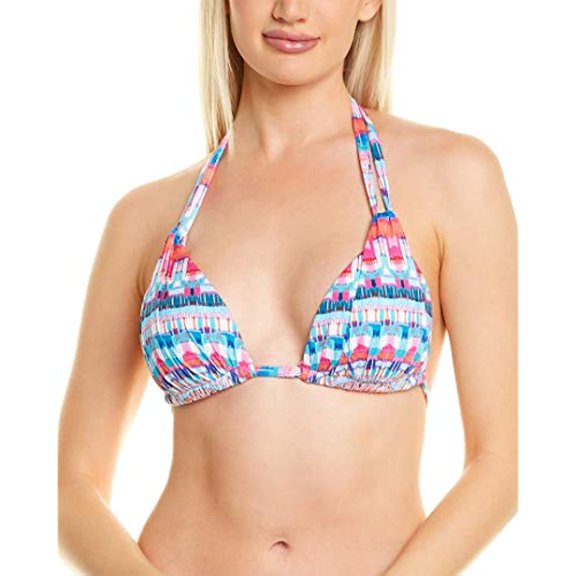 La Blanca Women's Global Jive Printed Bikini Top Swimsuit Red Size 14