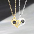 thumbnail image 2 of XUFLVPSEF 100 Languages I Love You Memory Necklace Projection Pendant Necklace for Women 2Pcs Love Heart Matching Pendant Necklace Set for Him and Her Couple Best Friends Promise Projection Jewelry, 2 of 8