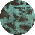 thumbnail image 1 of Ahgly Company Indoor Round Abstract Turquoise Blue Modern Area Rugs, 8' Round, 1 of 4