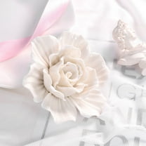 HEMOTON  Ceramic Wall Flowers Decorations Hanging Mural Art Sculpture White