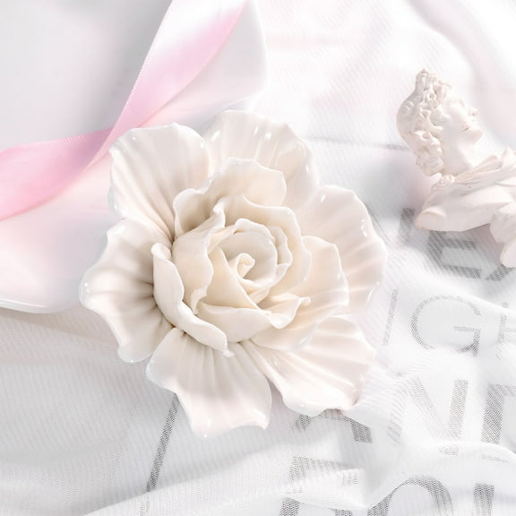 Masteelf  Ceramic Roses Hanging Floral Decor Mural Wall Decoration White