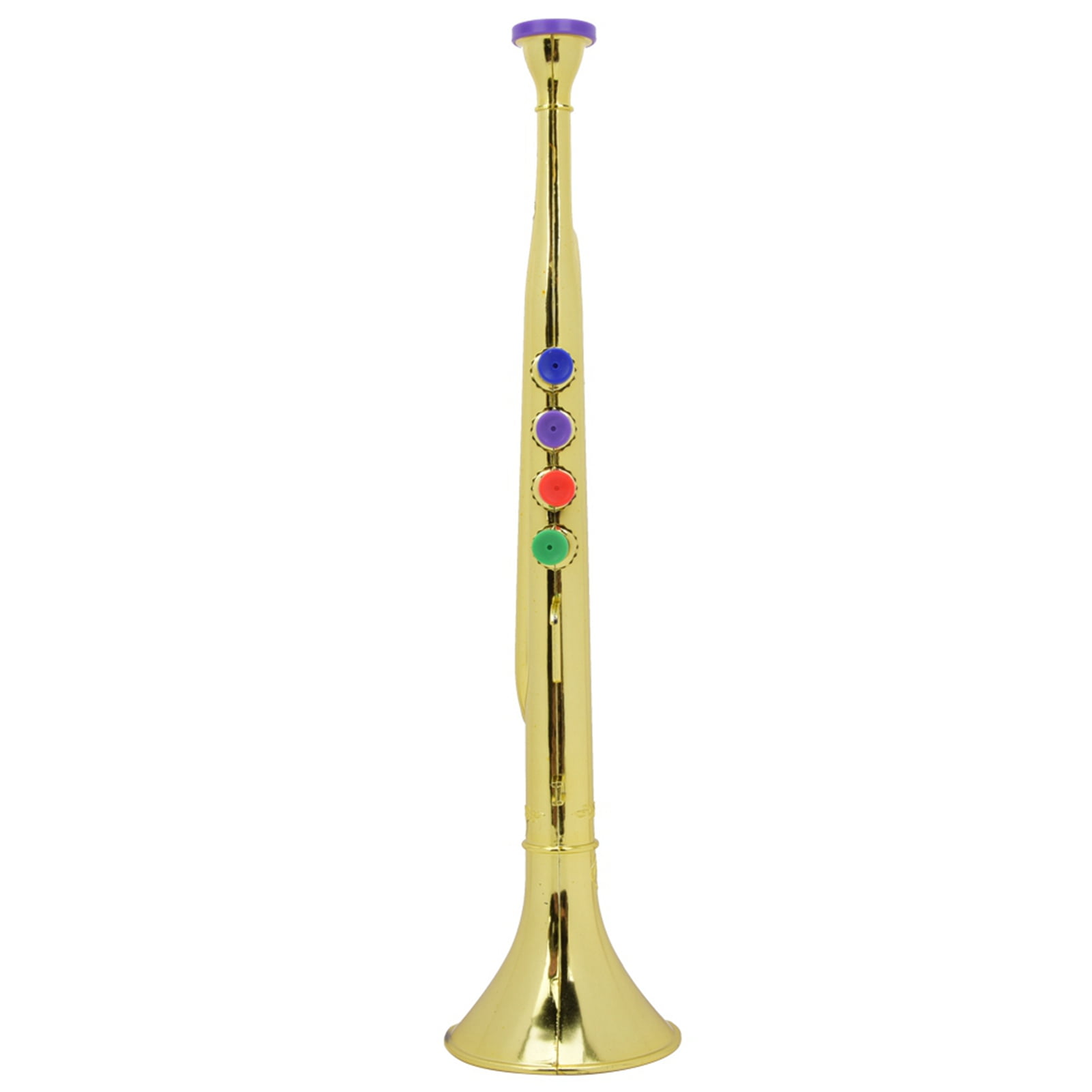 Kids Trumpet, Golden Plastic Trumpet Horn with 4 Colored Keys, Children's Trumpet Wind Instrument Brass Musical Instruments, Trumpet Toy Boys Girls